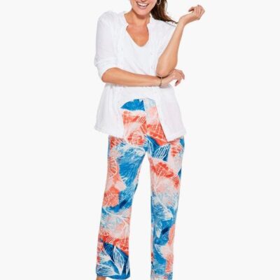 Nic+Zoe Water Blooms Wide Leg Pant S221885