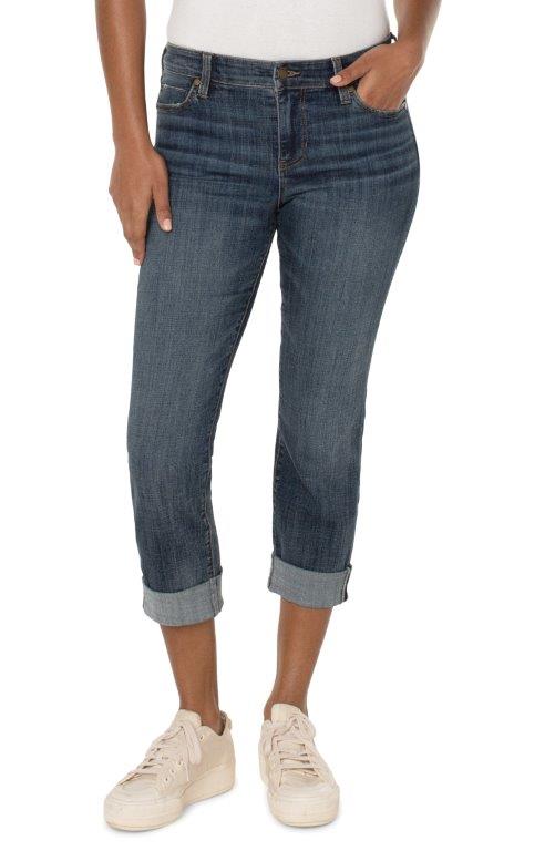 Liverpool Jeans Company Charlie Crop Skinny W/ Wide Rolled Cuff ...