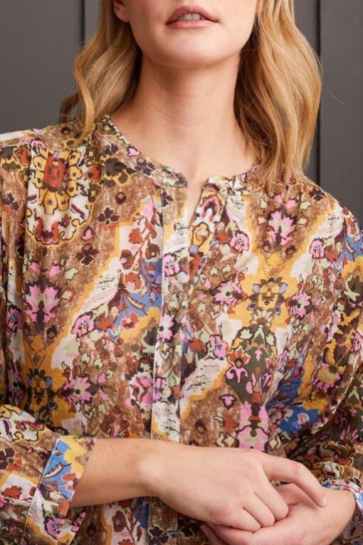 Tribal dolman slv wide blouse-grape 5539O-4996 - Image 3